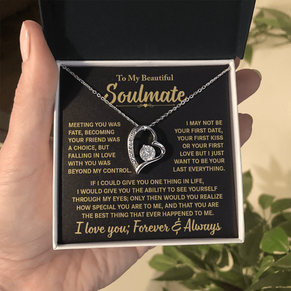 To My Beautiful Soulmate - Meeting You Was Fate - Heart Necklace