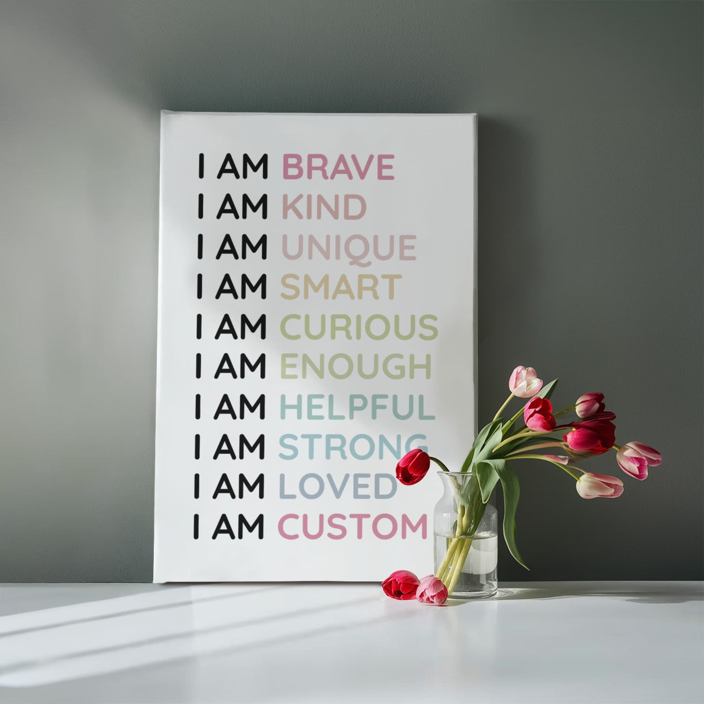 I Am [Name] – Personalized Kids Affirmation Canvas