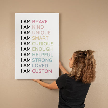 I Am [Name] – Personalized Kids Affirmation Canvas
